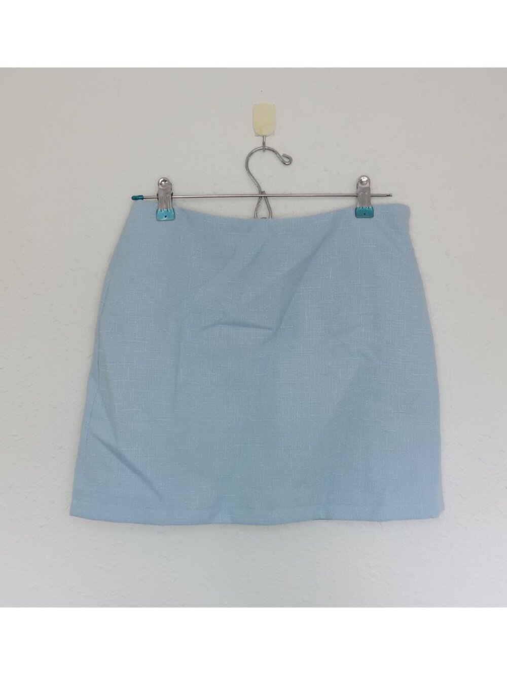 Commense Light Blue Tweed Mini A Line Skirt